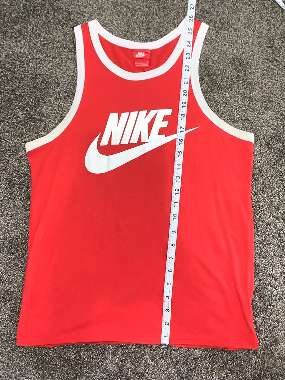 Nike Red Tank with White Swoosh Trim